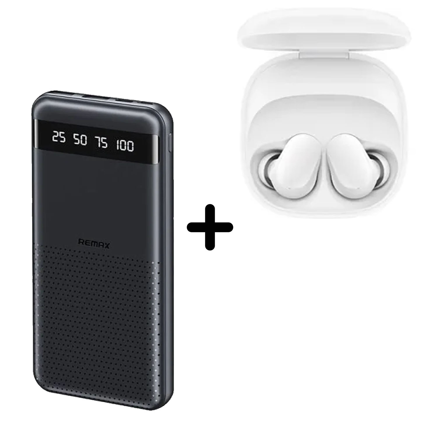 COMBO POWER BANK REMAX RPP-10 NEGRO + AUDÍFONO XIAOMI 6 PLAY BLANCO - 2