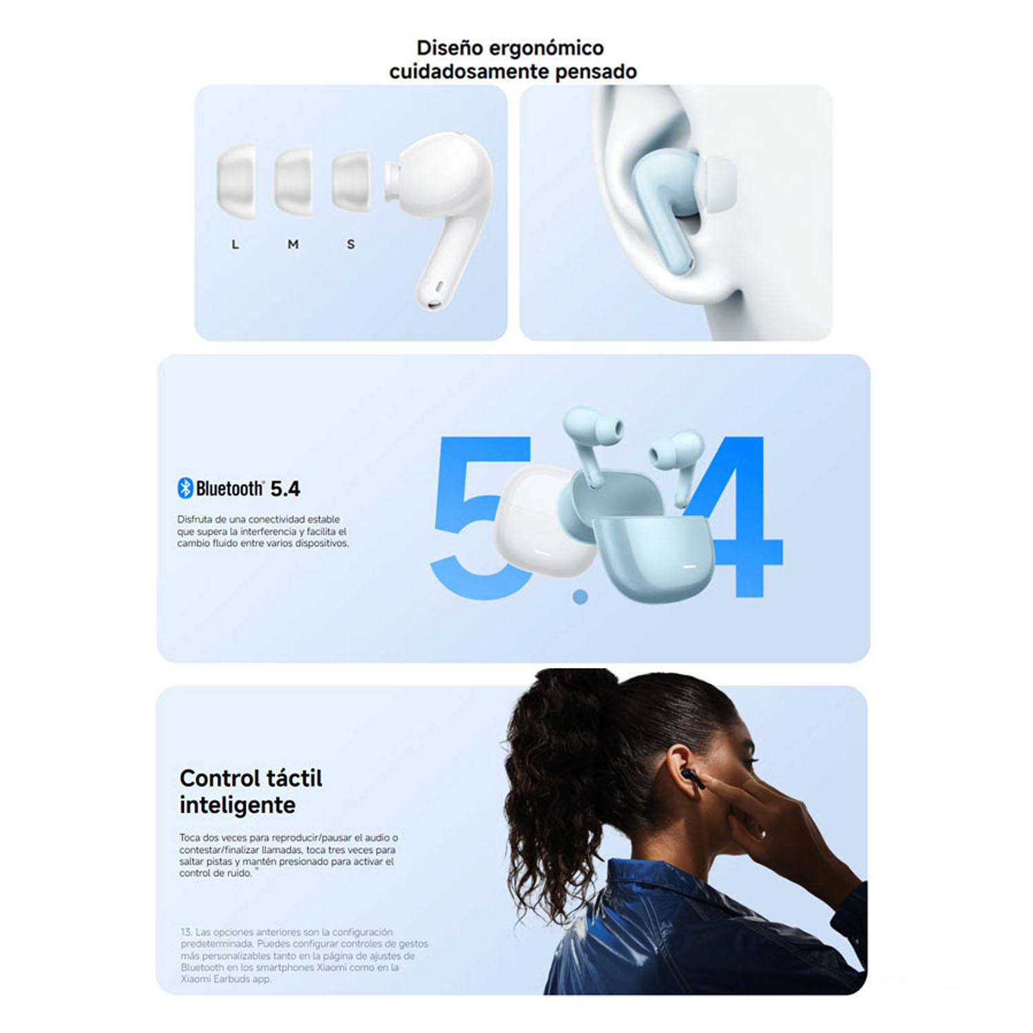 AUDÍFONOS INALÁMBRICOS REDMI BUDS 8 LITE AZUL BLUETOOTH 5.4 - 4