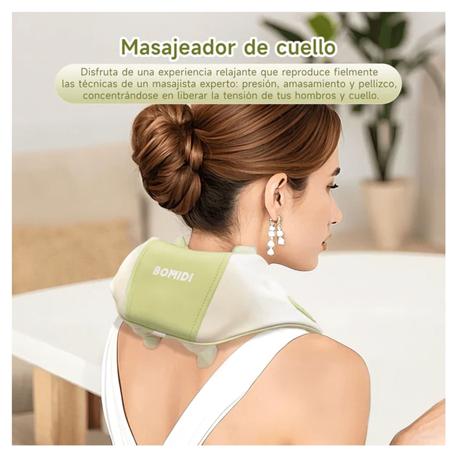 MASAJEADOR DE CUELLO Y HOMBROS BOMIDI MP2 LITE VERDE - 2