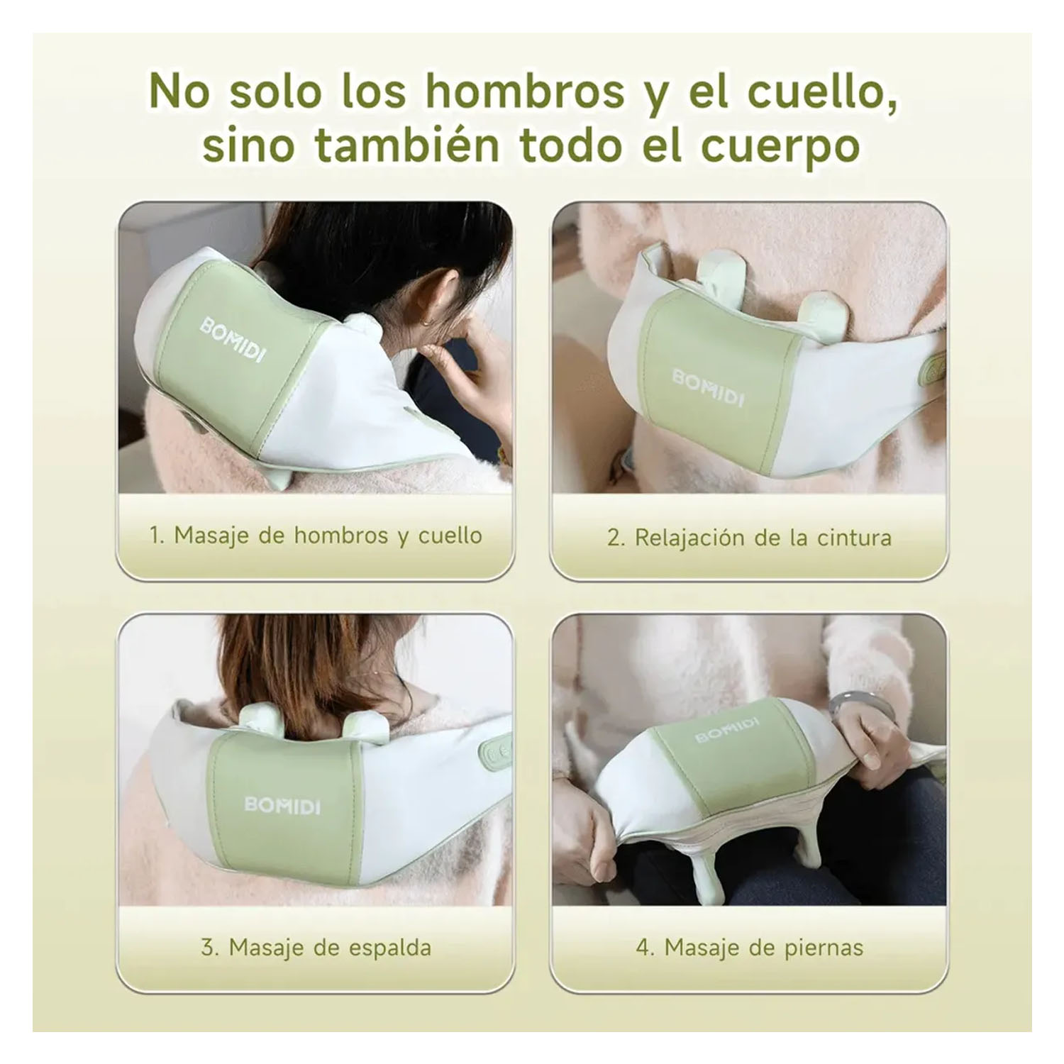 MASAJEADOR DE CUELLO Y HOMBROS BOMIDI MP2 LITE VERDE - 7
