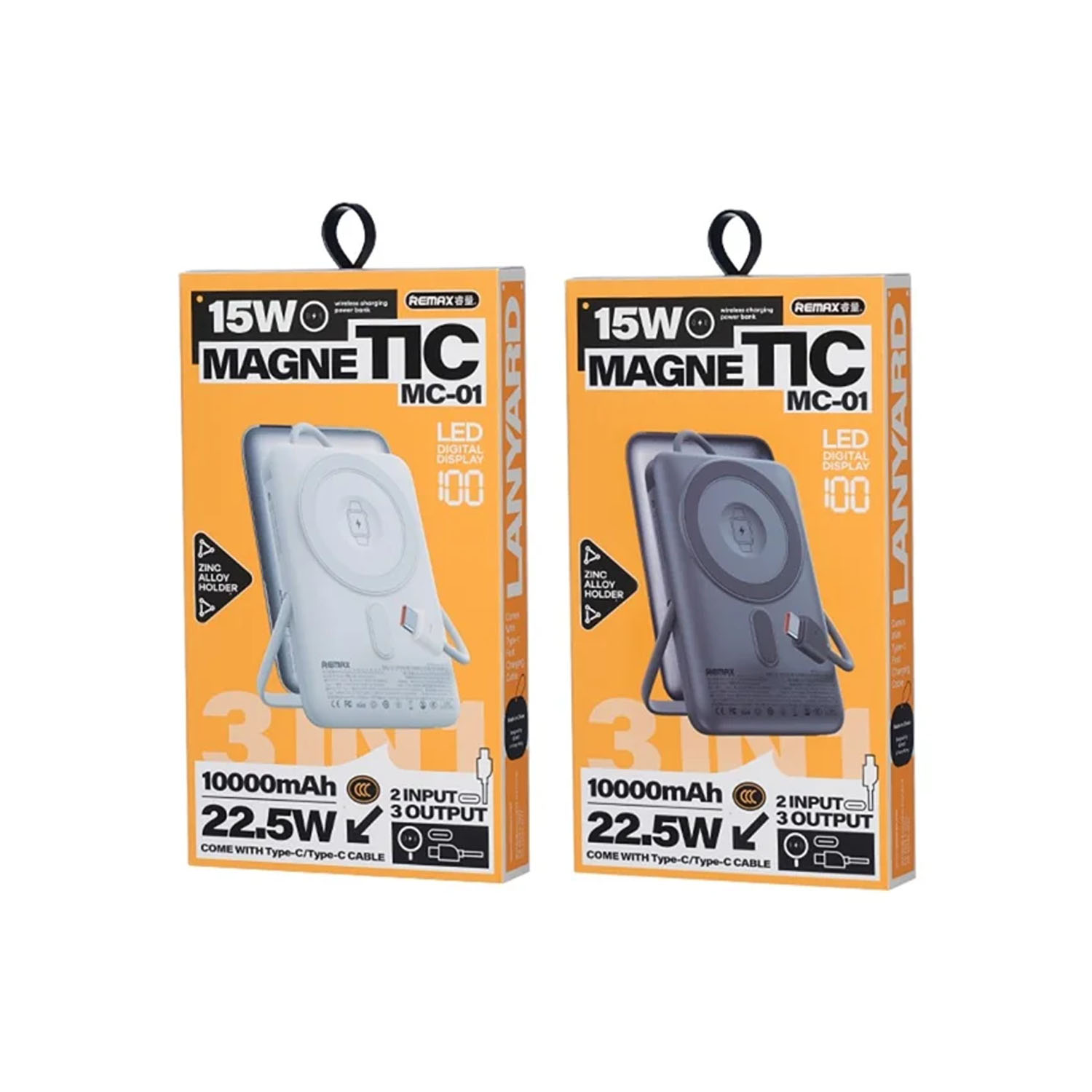 POWER BANK MAGNÉTICO REMAX MC-01 3 EN 1 SILVER 10000MAH 15W - 7