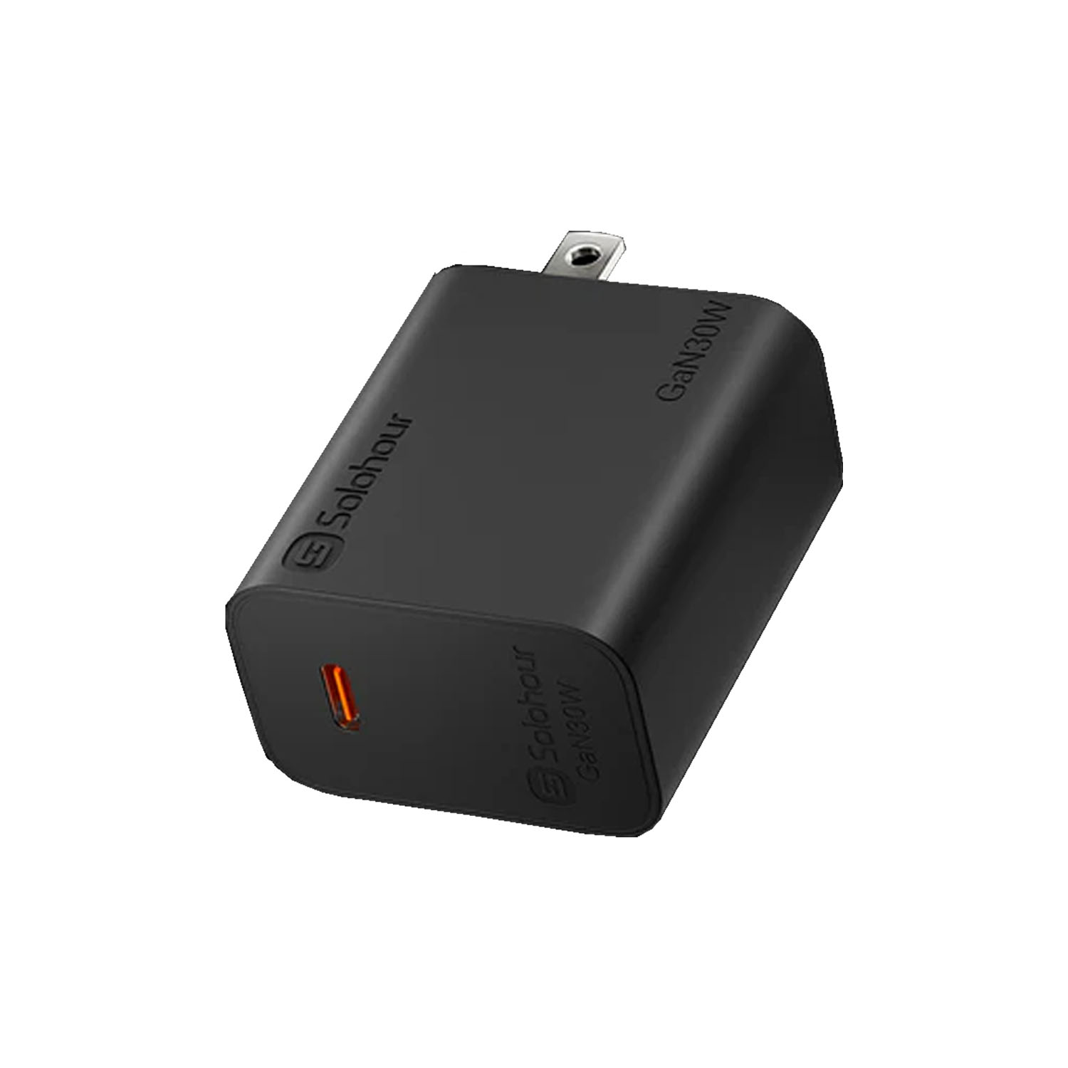 CARGADOR RÁPIDO SOLOHOUR GAN 30W NEGRO CON CABLE TYPE-C - 1