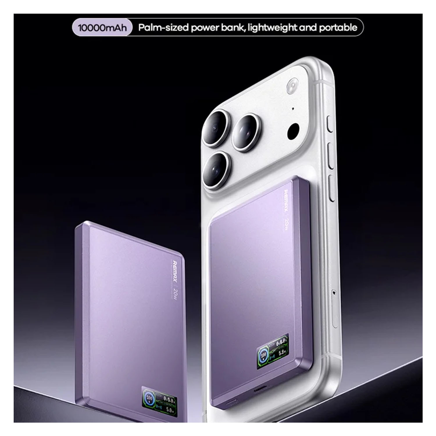 POWER BANK MAGNÉTICO REMAX AURORA FP-37 GRIS 10000MAH 20W - 2