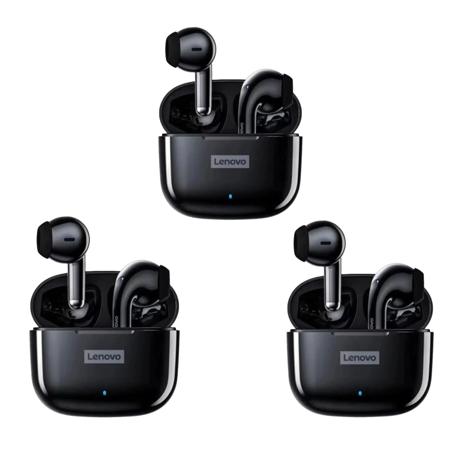 COMBO LENOVO AUDIFONOS LP40 PRO NEGRO X3 BLUETOOTH 5.1 - 2