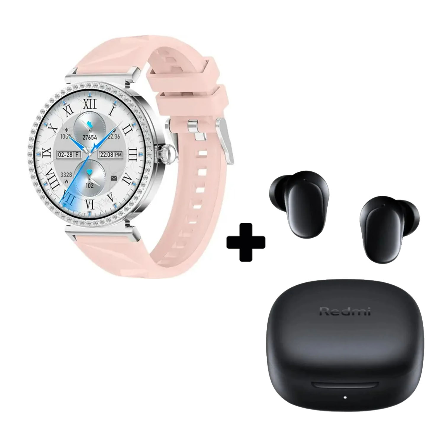 COMBO SMARTWATCH VIDVIE SW1624 + REDMI BUDS 6 PLAY NEGRO - 1