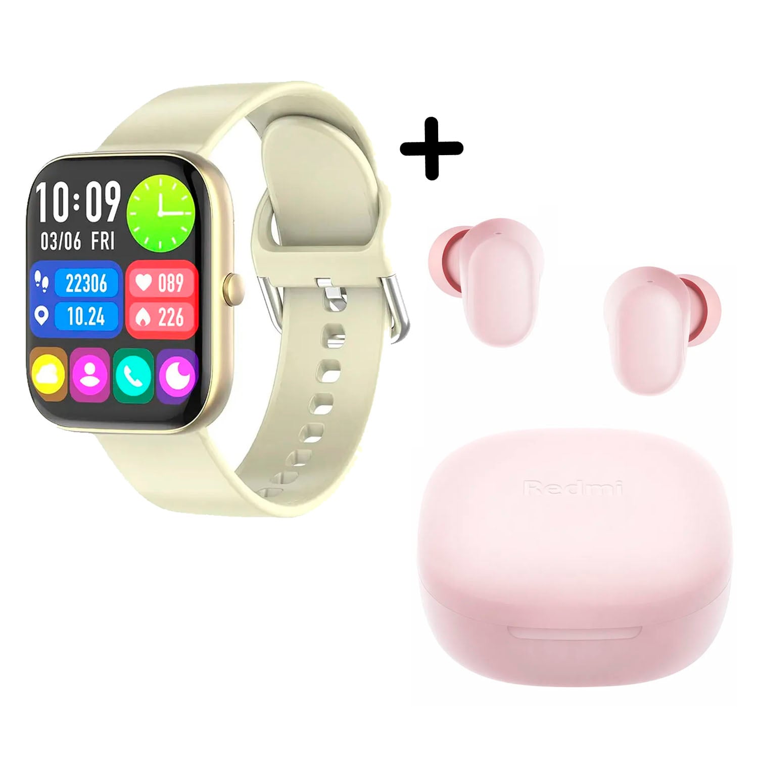COMBO SMARTWATCH VIDVIE SW1618 + REDMI BUDS 6 PLAY ROSADO XIAOMI - 2