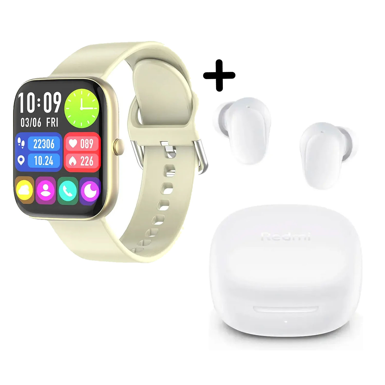 COMBO SMARTWATCH VIDVIE SW1618 + REDMI BUDS 6 PLAY BLANCO XIAOMI - 1