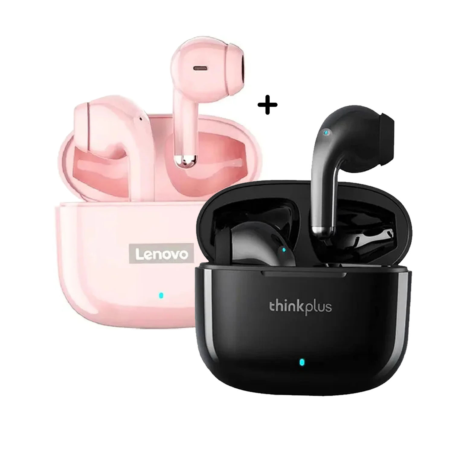 COMBO AUDÍFONO LENOVO LP40 PRO NEGRO + LP40 PRO ROSA - 1