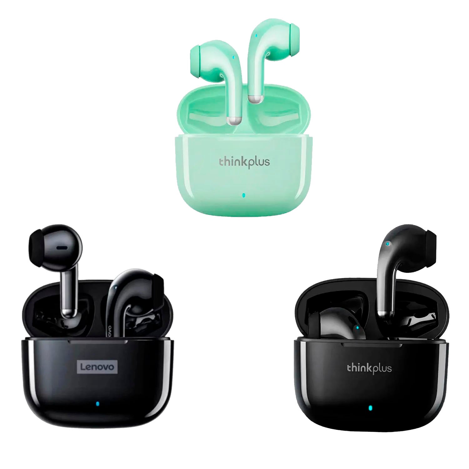 COMBO LENOVO AUDÍFONOS LP40 PRO NEGRO X2 + LP40 PRO VERDE - 2