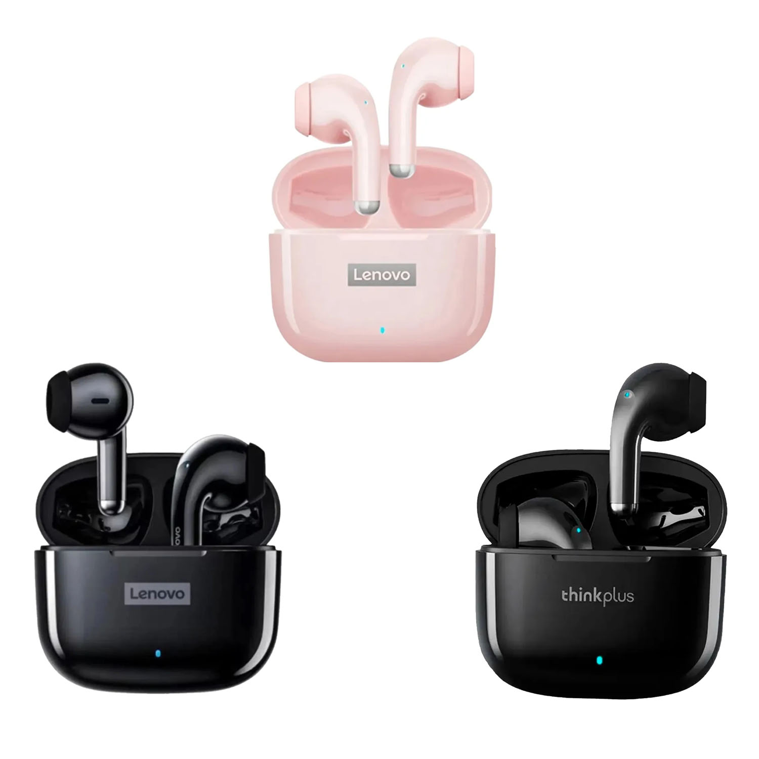 COMBO LENOVO AUDÍFONOS LP40 PRO NEGRO X2 + LP40 PRO ROSADO - 2