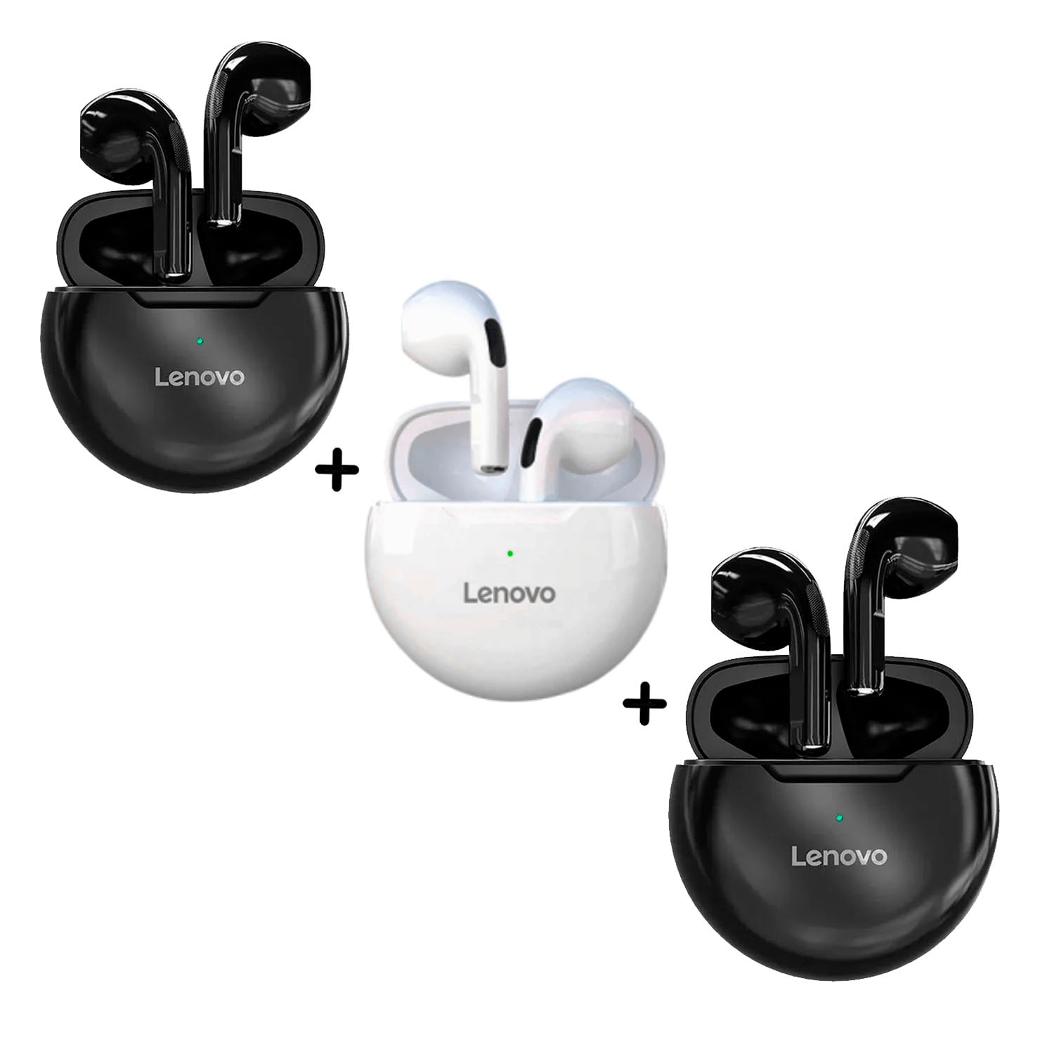 COMBO LENOVO AUDÍFONOS HT38 NEGRO X2 + HT38 BLANCO - 1