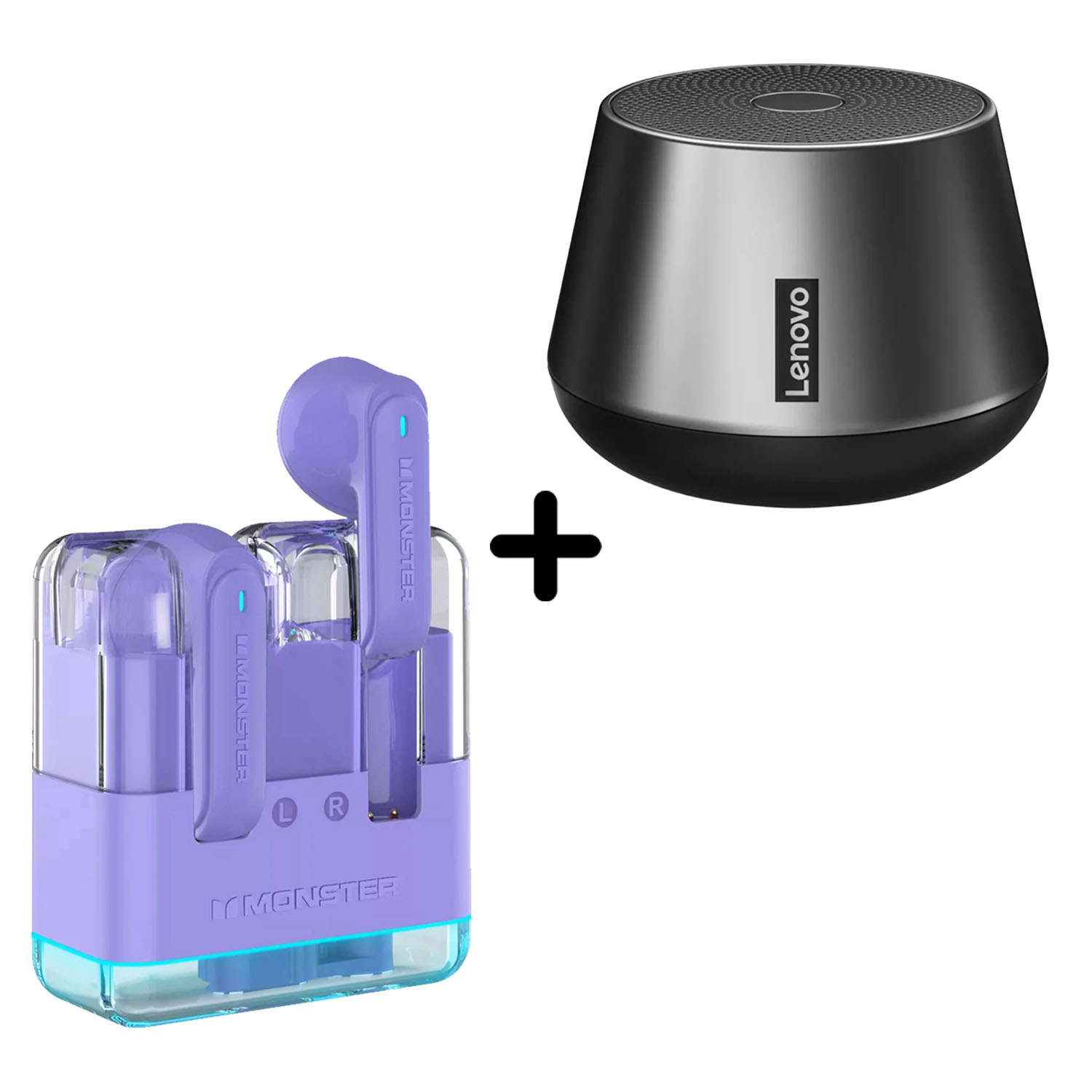 COMBO AUDIFONOS MONSTER AIRMARS XKT12 PURPURA + PARLANTE K3 PRO - 2