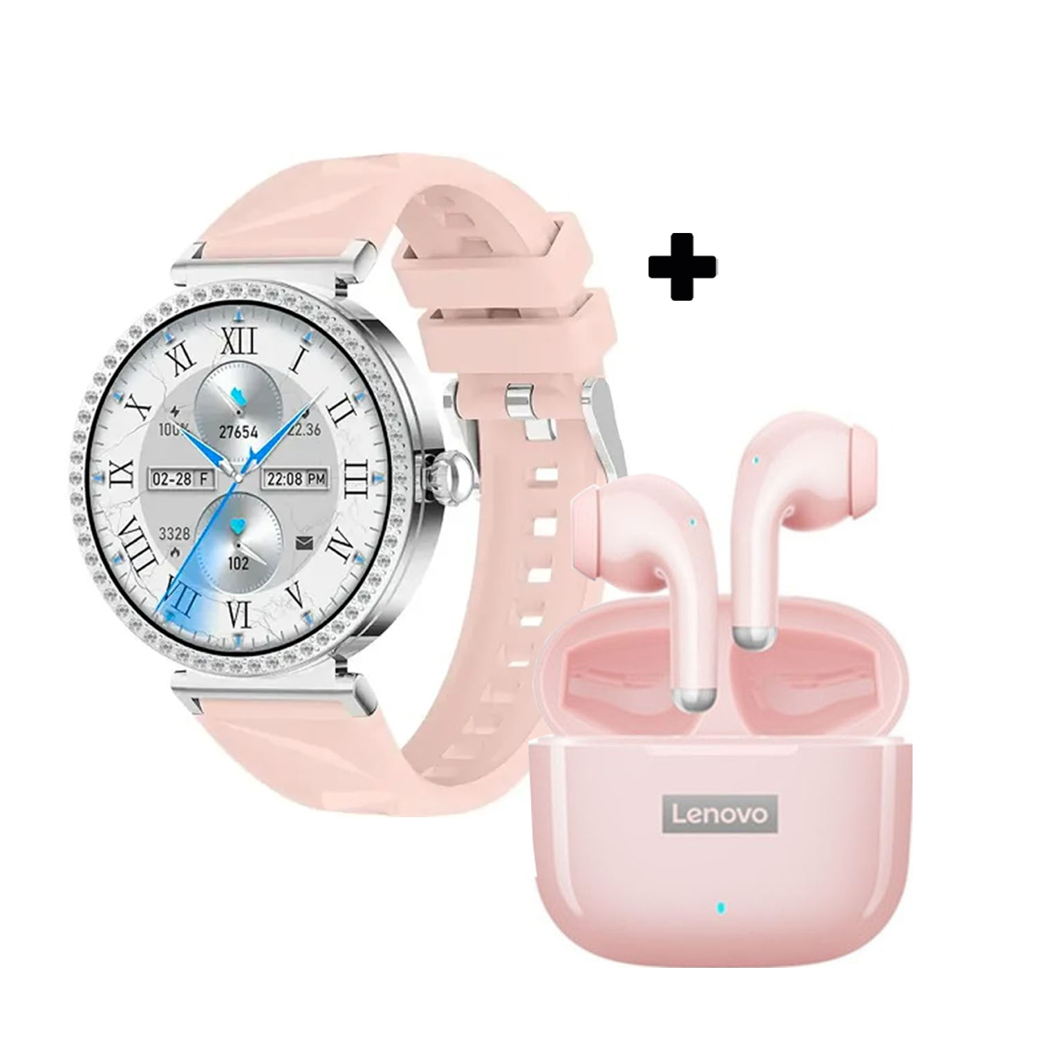 COMBO SMARTWATCH VIDVIE SW1624 ROSADO + AUDÍFONOS LP40 PRO ROSADO - 1