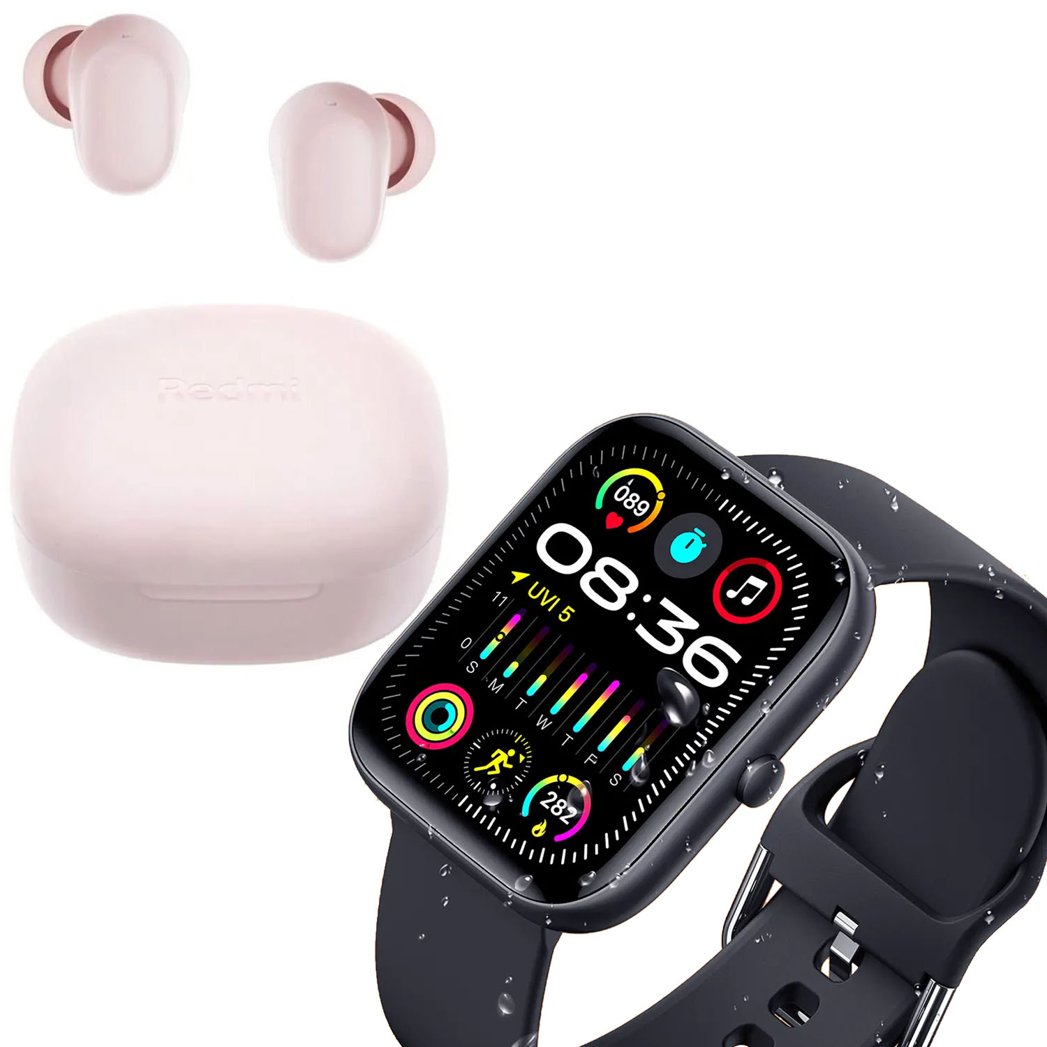 COMBO SMARTWATCH VIDVIE SW1618 NEGRO + REDMI BUDS 6 PLAY ROSADO XIAOMI - 2