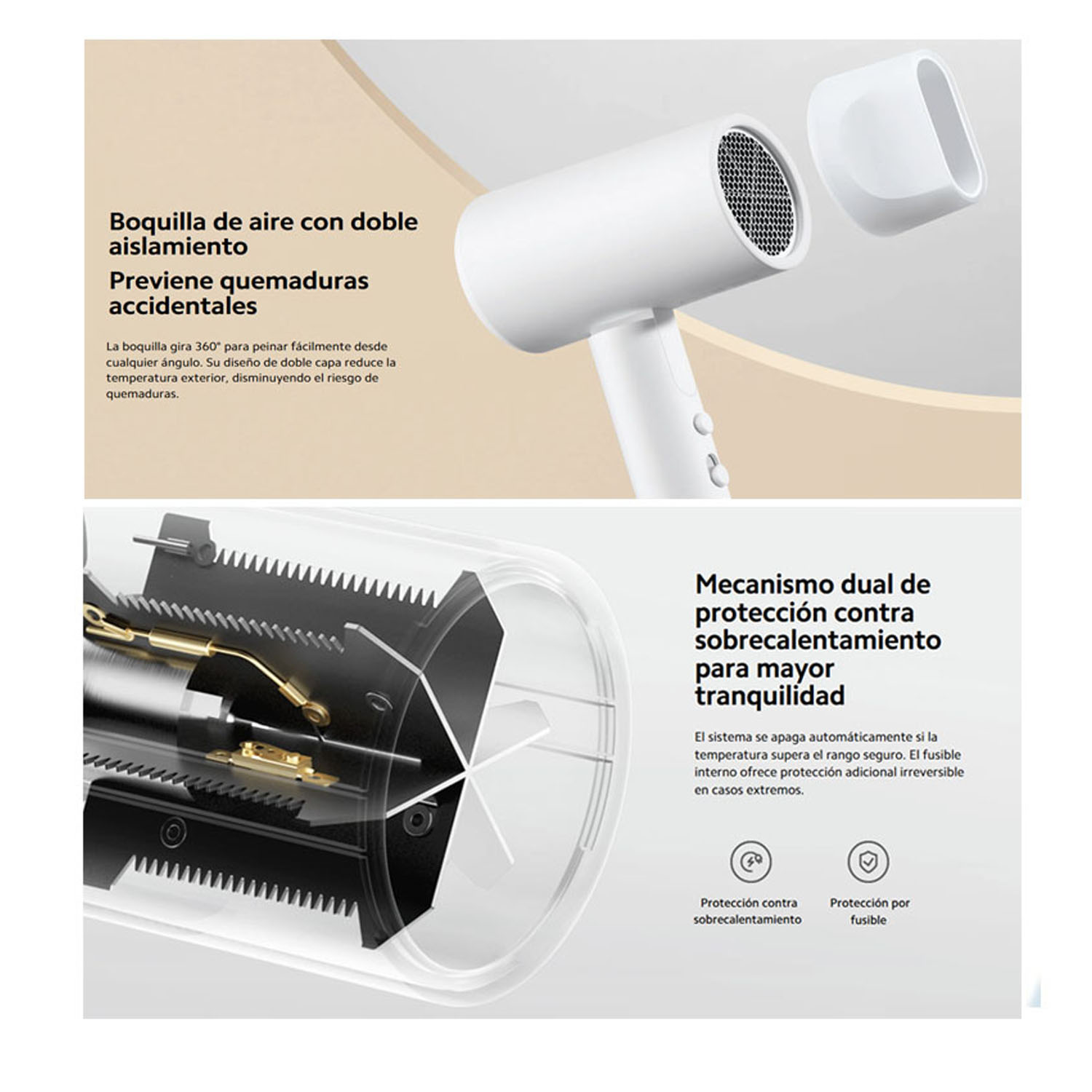 SECADORA DE CABELLO XIAOMI H101 BLANCO PEGABLE - 5
