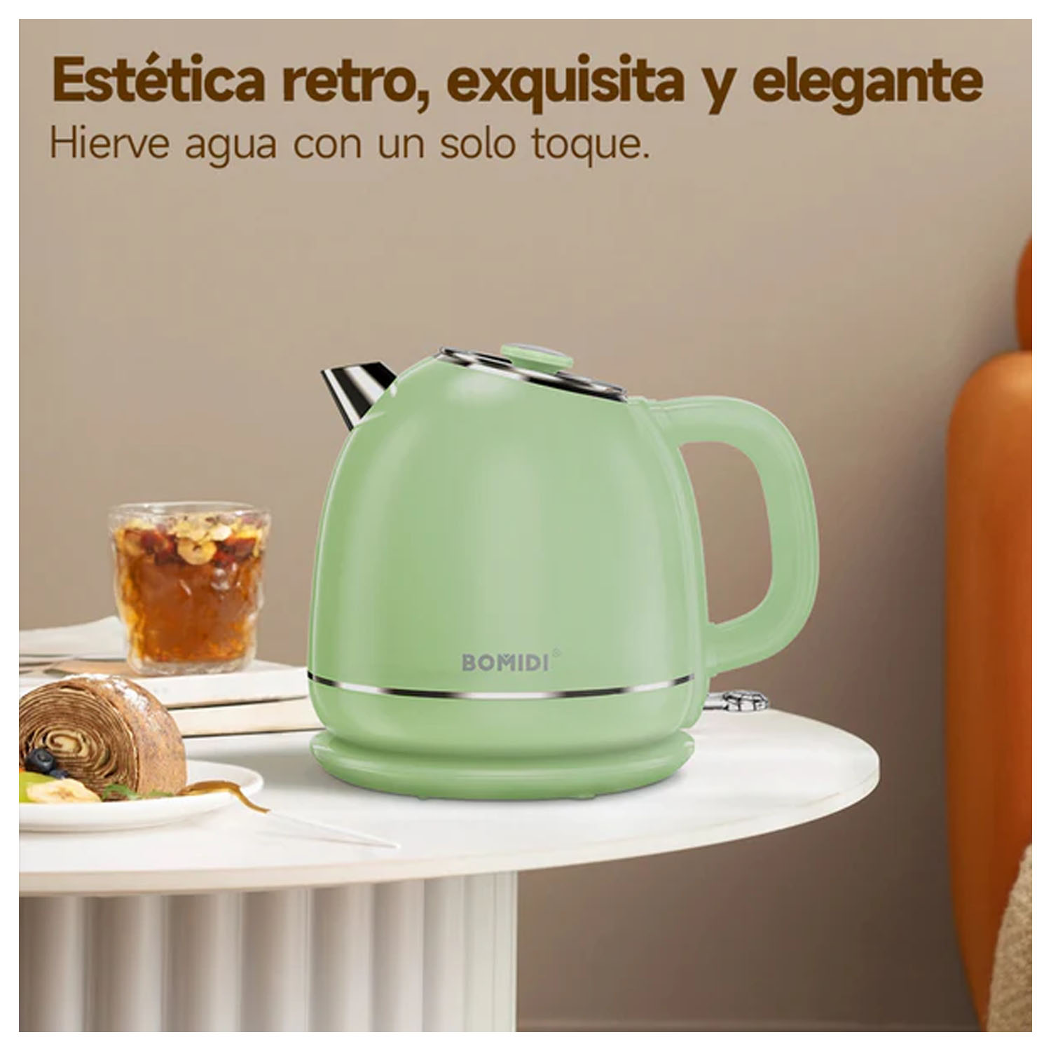 HERVIDOR ELÉCTRICO RETRO BOMIDI YD-1831 VERDE 1,7L - 3