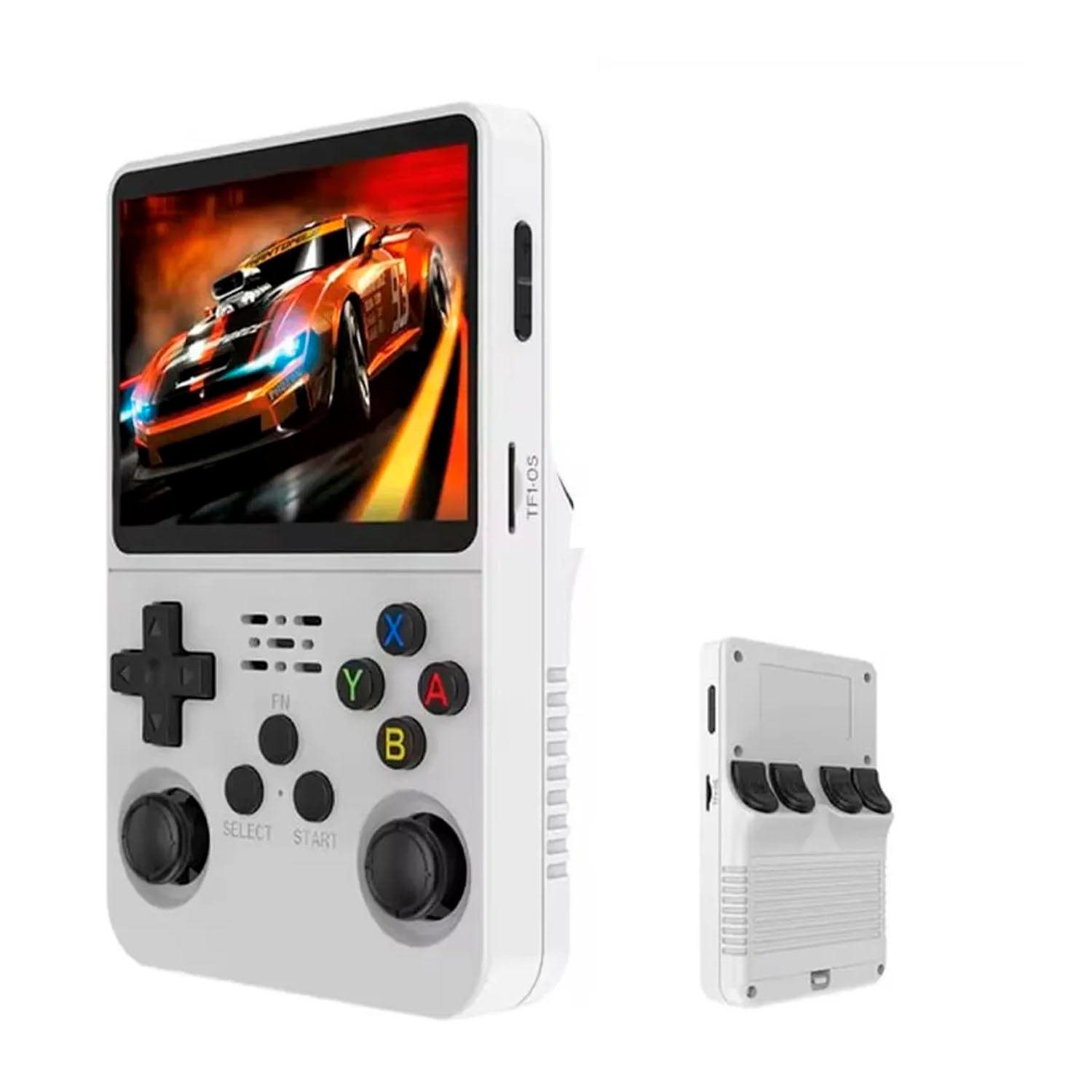 MINI CONSOLA RETRO R36S BLANCO 64GB + ESTUCHE NEGRO - 1