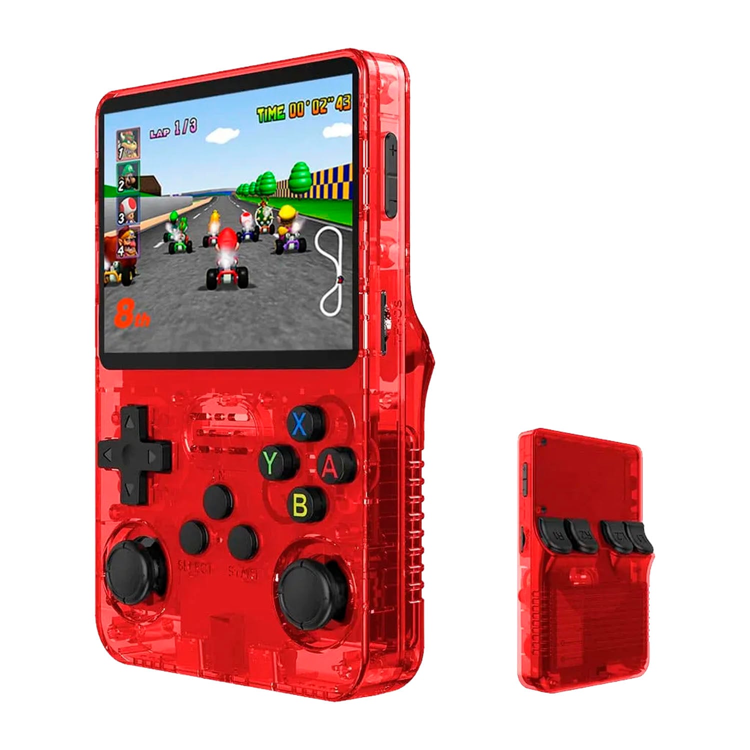MINI CONSOLA RETRO R36S ROJO 64GB + ESTUCHE NEGRO - 1