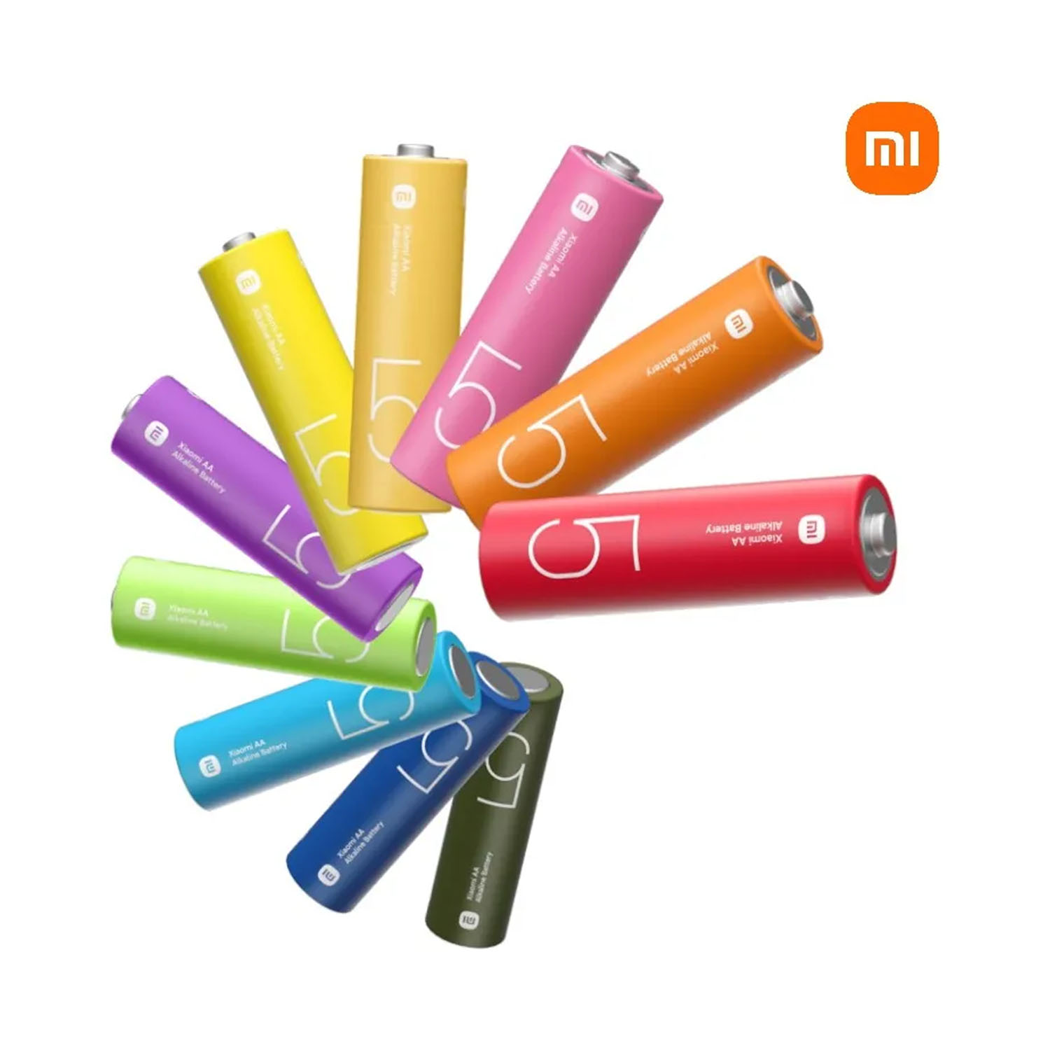 PAQUETE DE 10 PILAS XIAOMI LR6 AA ALCALINAS BATERÍAS RAINBOW - 1