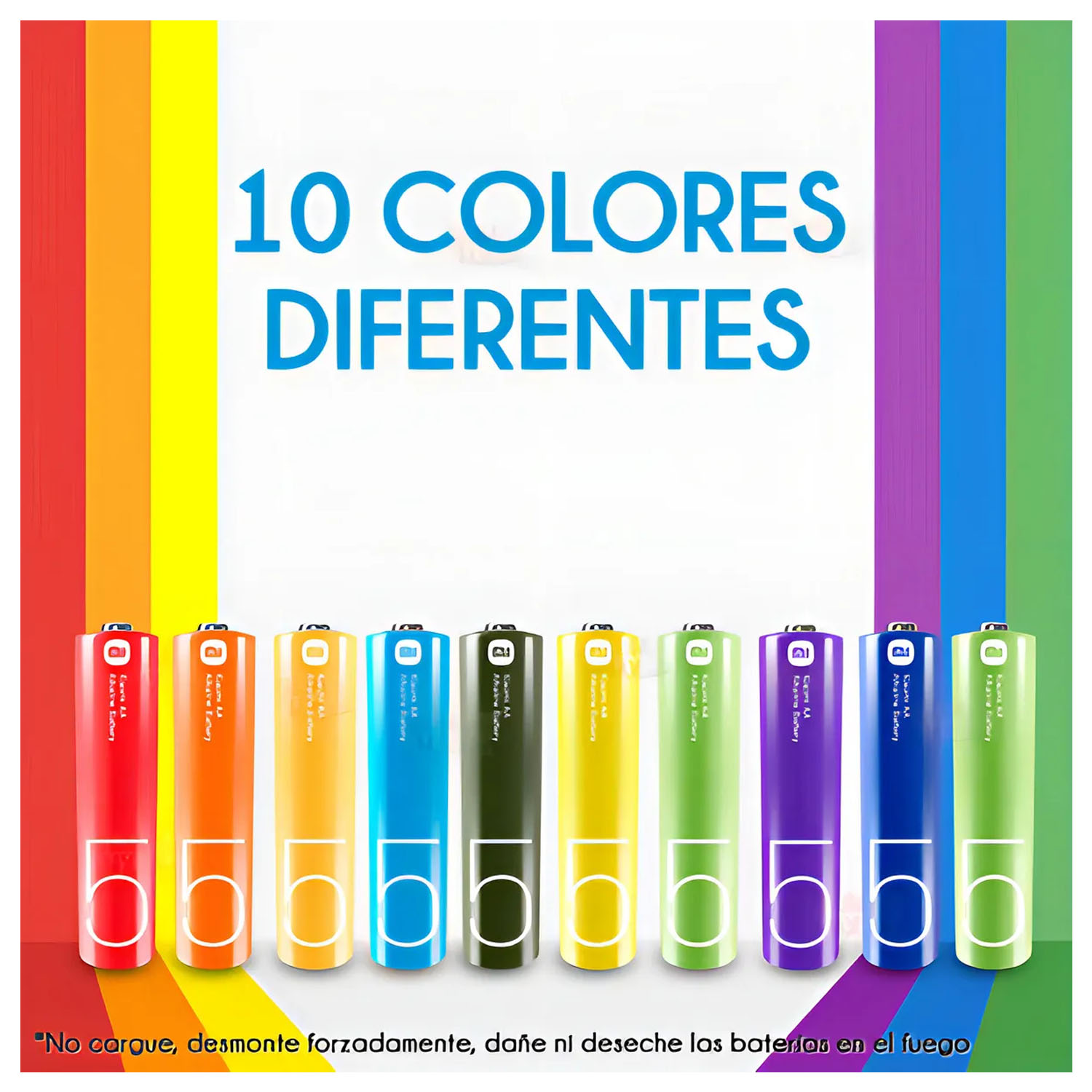 PAQUETE DE 10 PILAS XIAOMI LR6 AA ALCALINAS BATERÍAS RAINBOW - 6
