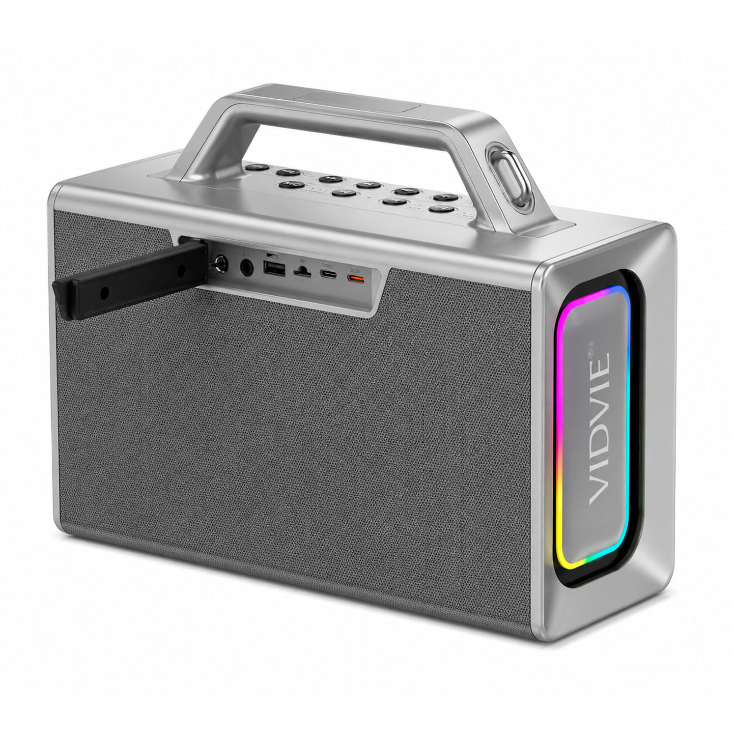 PARLANTE KARAOKE PORTÁTIL VIDVIE XL-SP924 200W NEGRO CON 2 MICRÓFONOS - 3