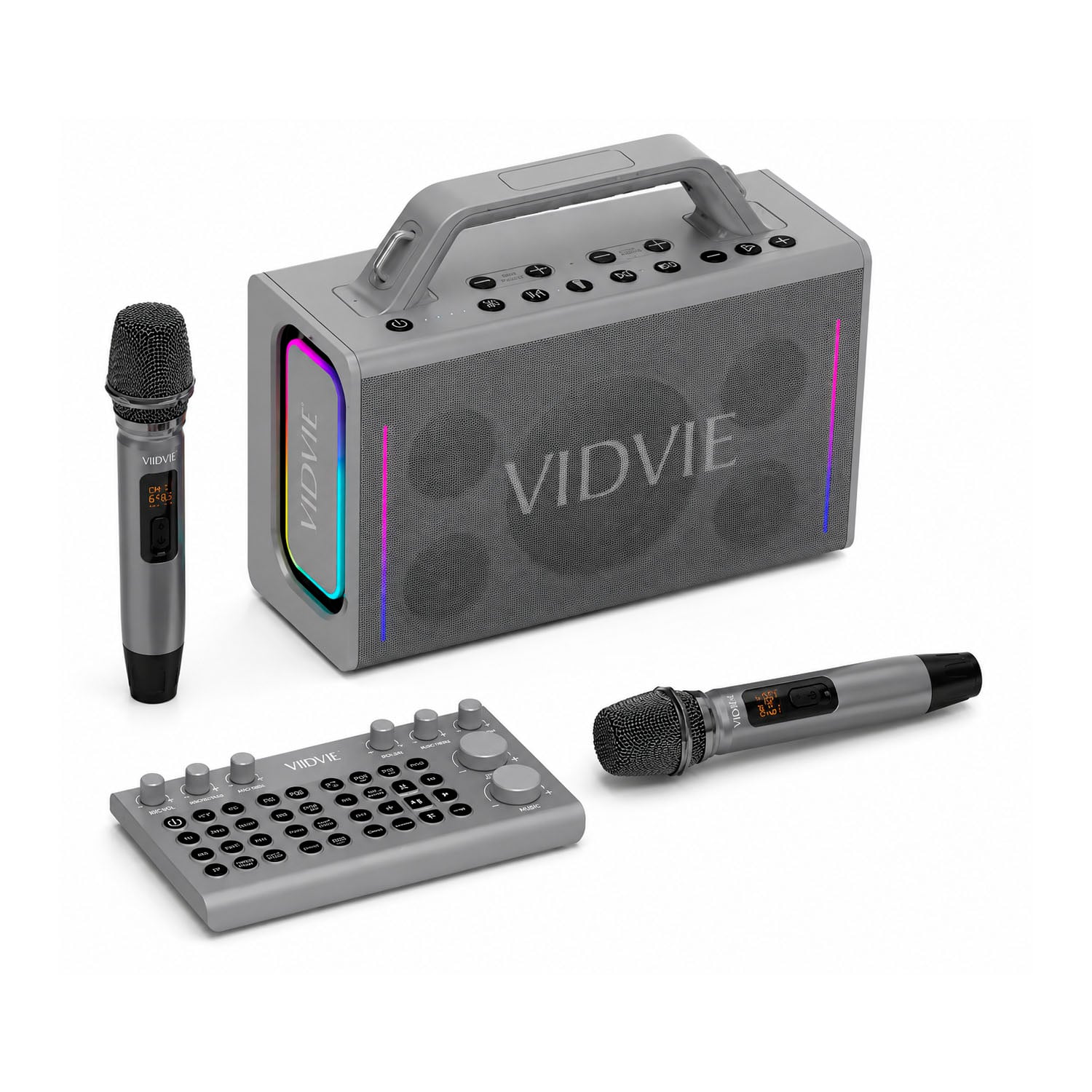 PARLANTE KARAOKE PORTÁTIL VIDVIE XL-SP924 200W NEGRO CON 2 MICRÓFONOS - 4