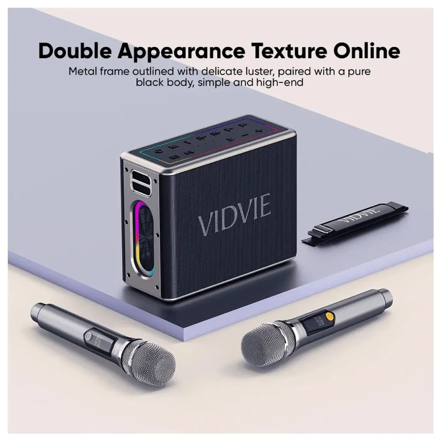 PARLANTE KARAOKE PORTÁTIL VIDVIE XL-SP917 120W NEGRO CON 2 MICRÓFONOS - 7