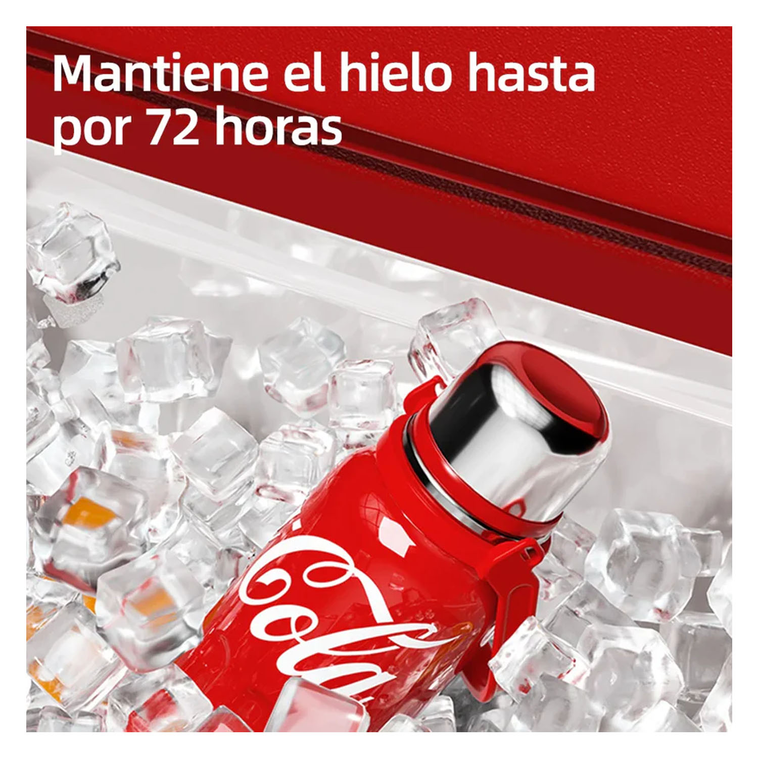TERMO DEPORTIVO COCA‑COLA BLANCO ESTELAR 800ML CON TAPA TAZA - 4