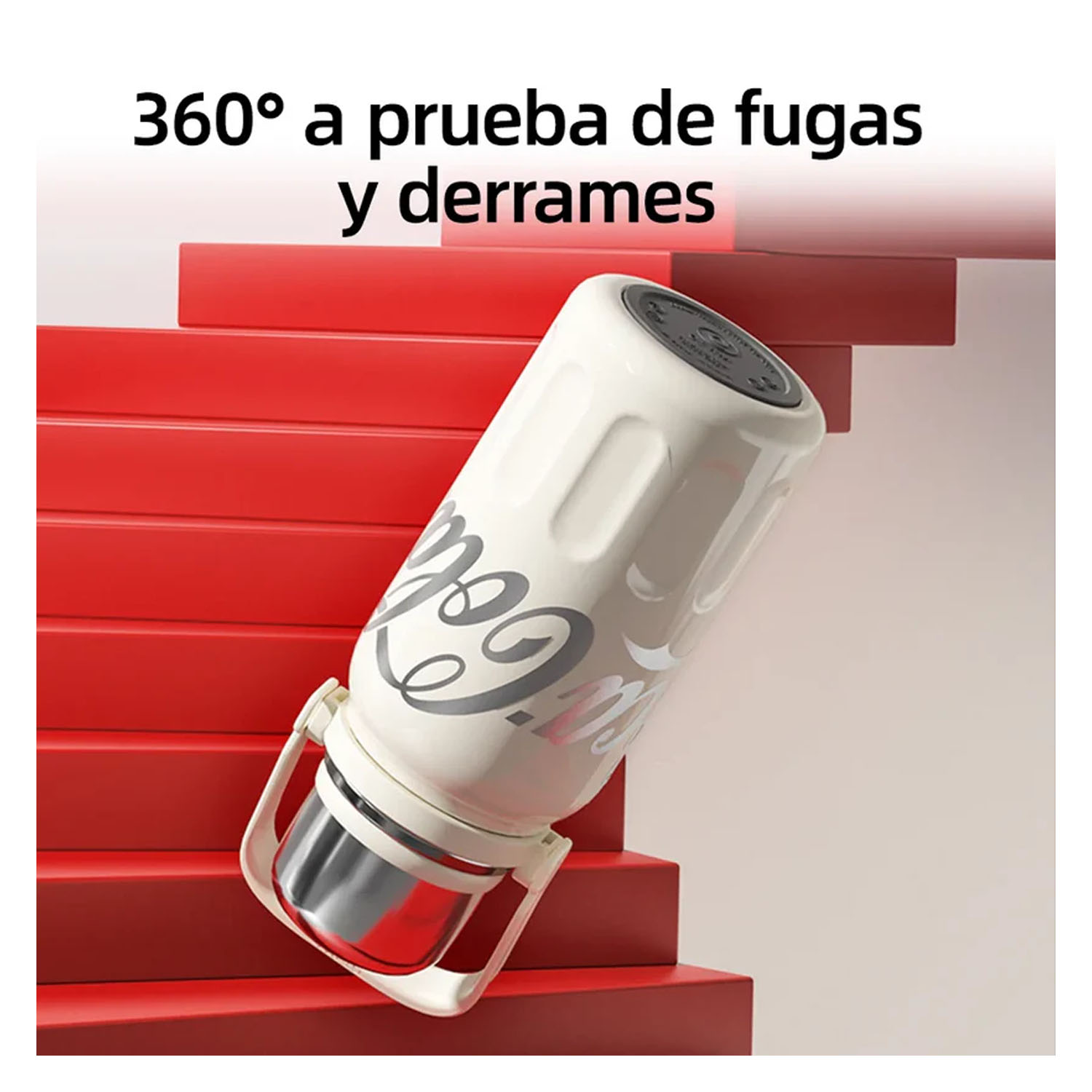 TERMO DEPORTIVO COCA‑COLA BLANCO ESTELAR 800ML CON TAPA TAZA - 6