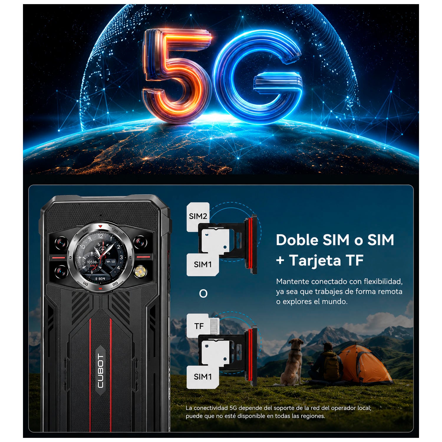 SMARTPHONE CUBOT KINGKONG 11 NEGRO 5G 16GB RAM 256GB 6.72' - 6