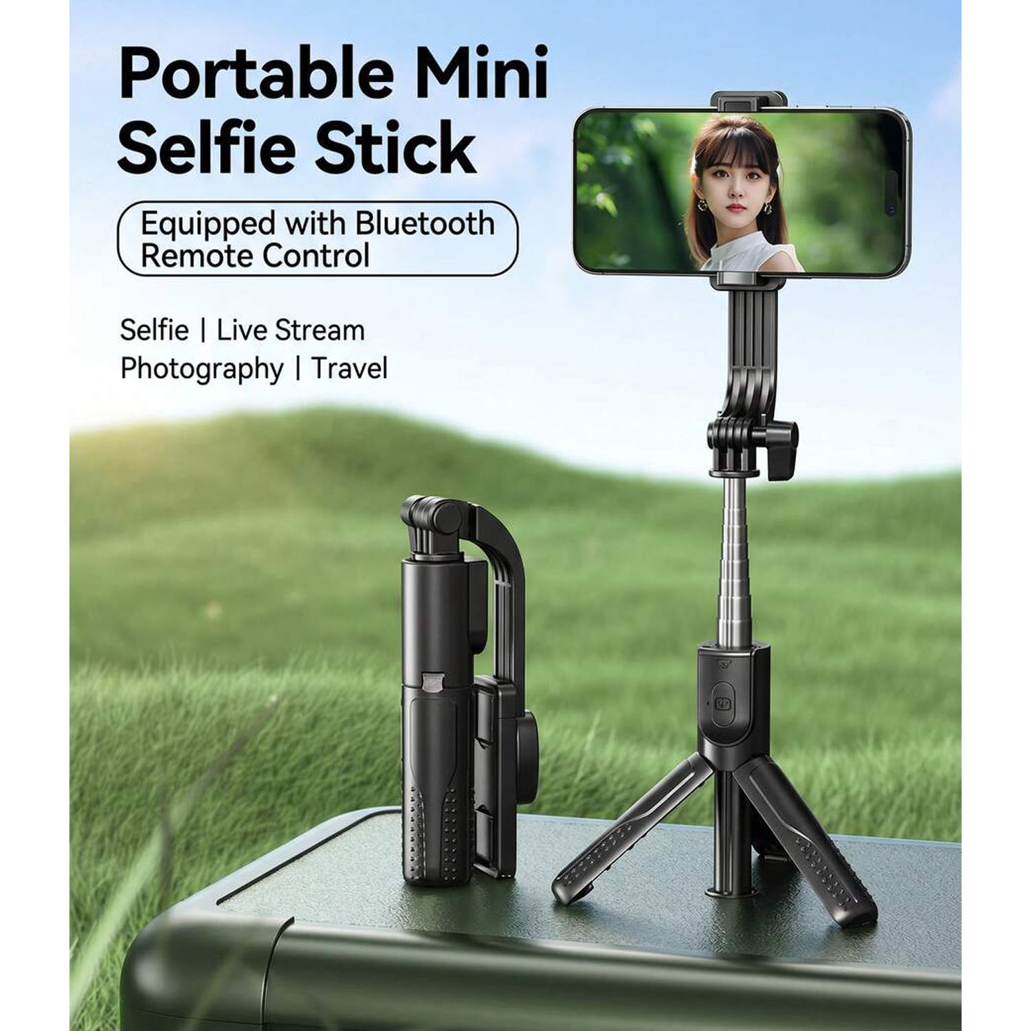 SELFIE TRIPODE STREAMING REMAX P16 NEGRO 80CM 360° BLUETOOTH - 6