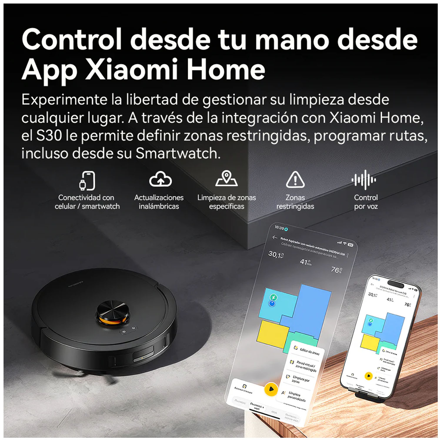 Aspiradora Robot Inteligente Deerma DEM-S30 Negro con Estación de Vaciado Automático - 2