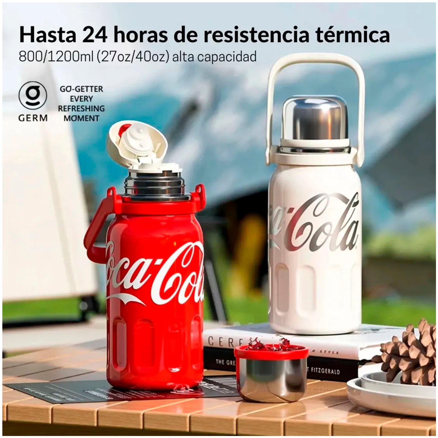 TERMO DEPORTIVO GERM COCA-COLA ROJO 1200ML ACERO INOXIDABLE - 4