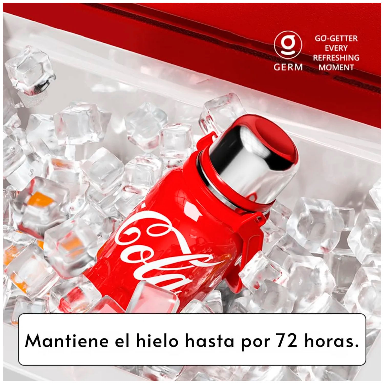 TERMO DEPORTIVO GERM COCA-COLA ROJO 1200ML ACERO INOXIDABLE - 5