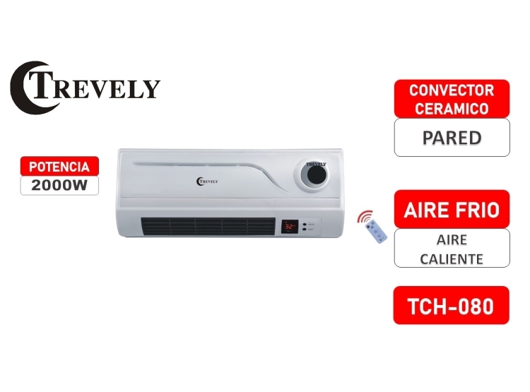 CONVECTOR CERAMICO PARA PARED TREVELY TCH-80 - BLANCO - 2000W - 1