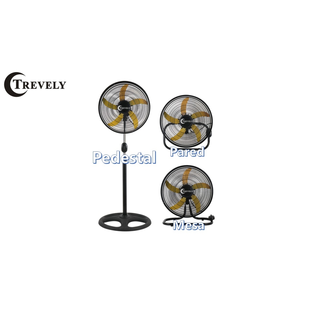 VENTILADOR 18' TREVELY VT-1832 - AMARILLO - 90W - 3 EN 1 - 2