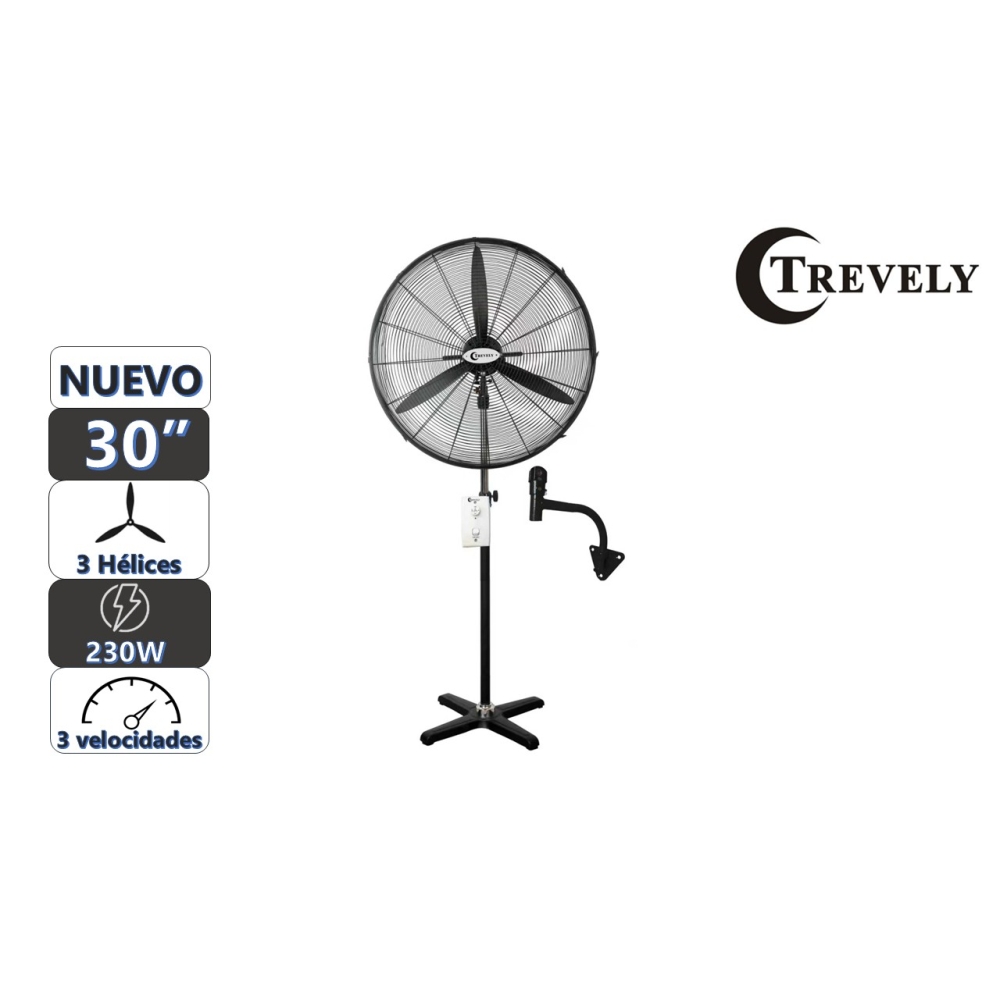 VENTILADOR 30' TREVELY VT-30A - INDUSTRIAL - 230W - 2 EN 1 - 1