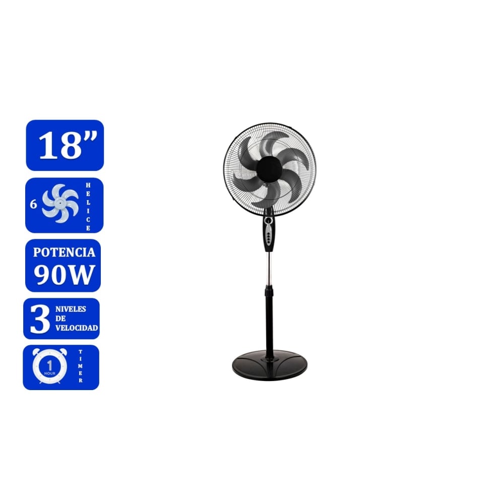 VENTILADOR DE PIE 18 TREVELY VT-1880 - TEMPORIZADOR - 90W - 1