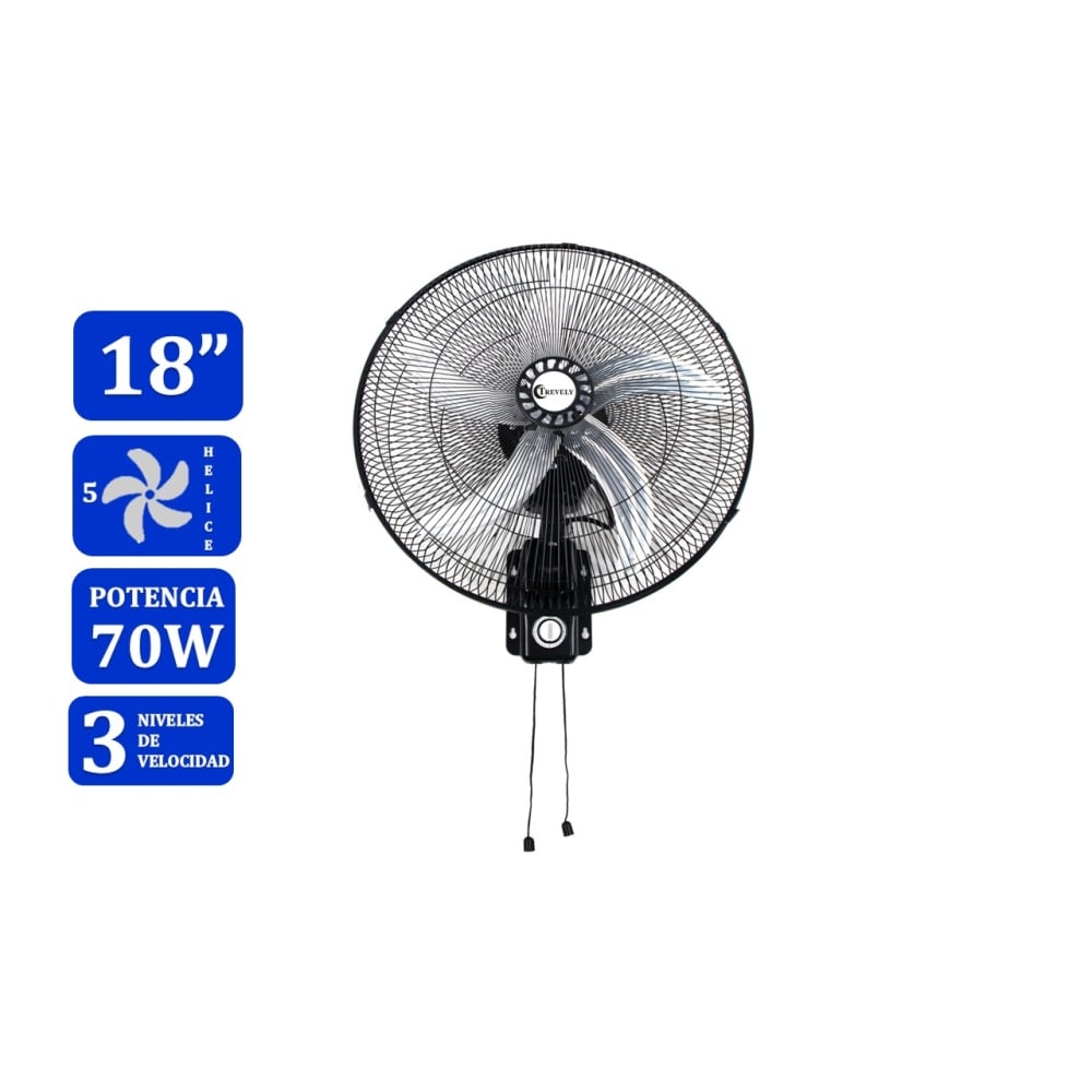 PACK X 2 VENTILADOR DE PARED 18 TREVELY VT-1804 -70W - 2