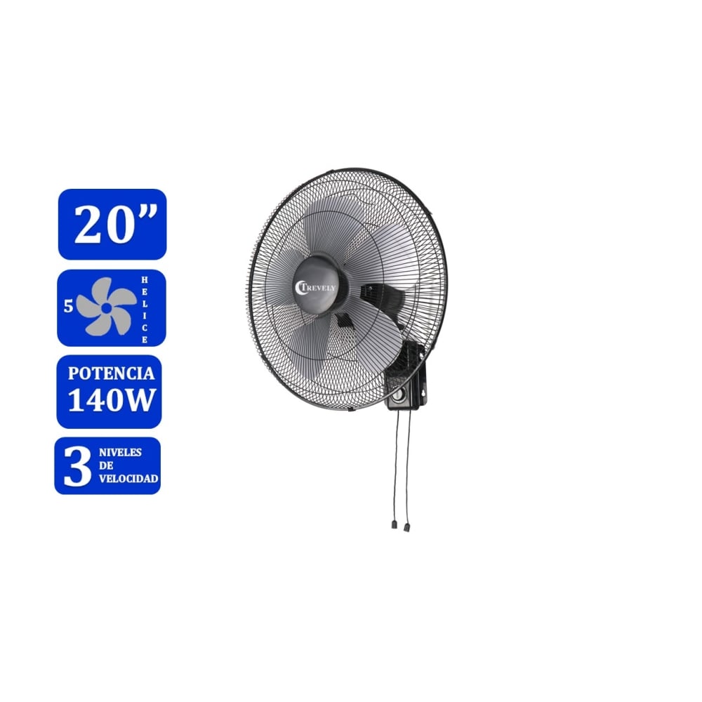 VENTILADOR DE PARED 20 TREVELY VT-2016 -140W - 1