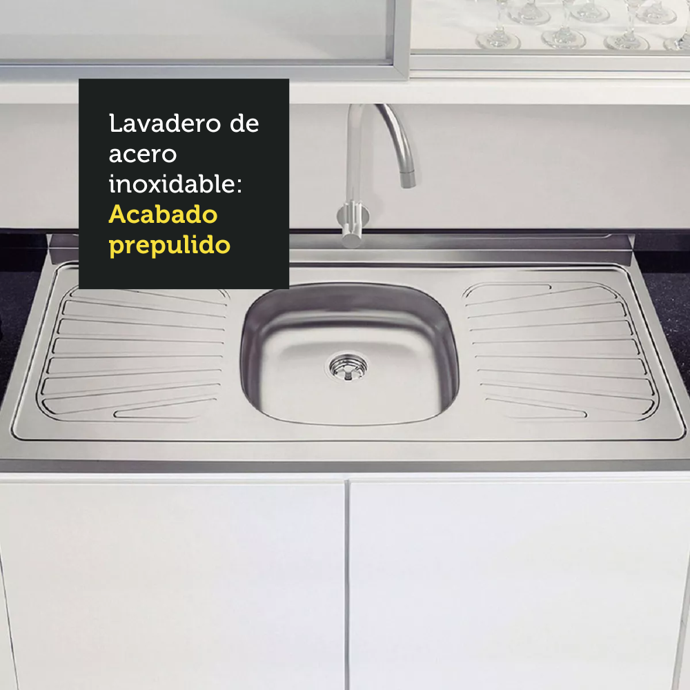 LAVADERO MADESA G53120TR001.1 COCINA 120 X 52 CM ACERO INOXIDABLE - 4