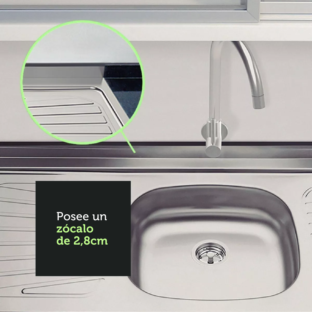 LAVADERO MADESA G53120TR001.1 COCINA 120 X 52 CM ACERO INOXIDABLE - 5