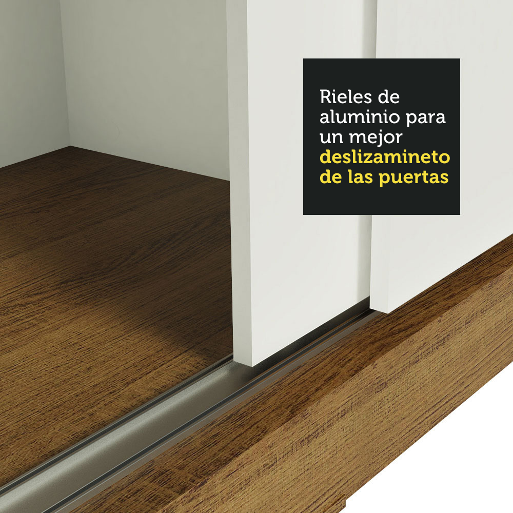 ROPERO MADESA 10971E TOKIO CORREDIZAS 1 ESPEJO 2 PUERTAS 2 CAJONES - 6