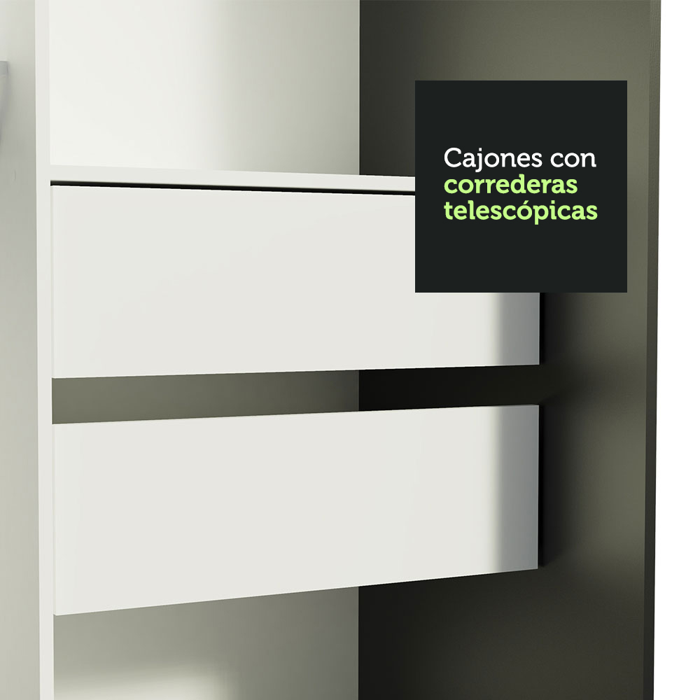 ROPERO MADESA 10971E TOKIO CORREDIZAS 1 ESPEJO 2 PUERTAS 2 CAJONES - 7
