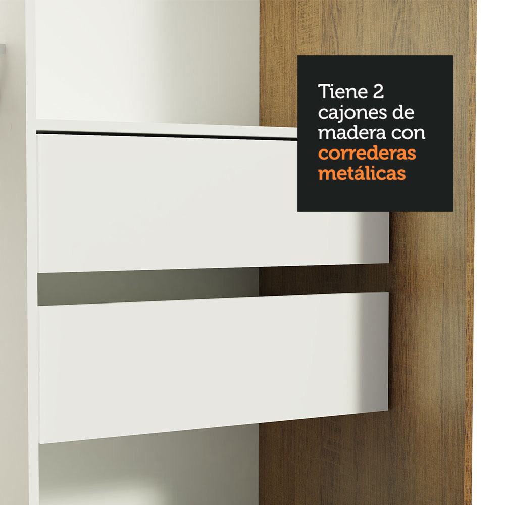 ROPERO MADESA 10971E TOKIO CORREDIZAS 1 ESPEJO 2 PUERTAS 2 CAJONES - 7