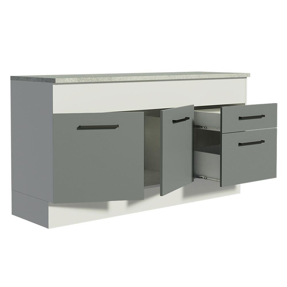 MUEBLE DE COCINA MADESA AGATA 2 CAJONES 150 CM MOSTRADOR PARA FREGADERO CON ENCIMERA - 7