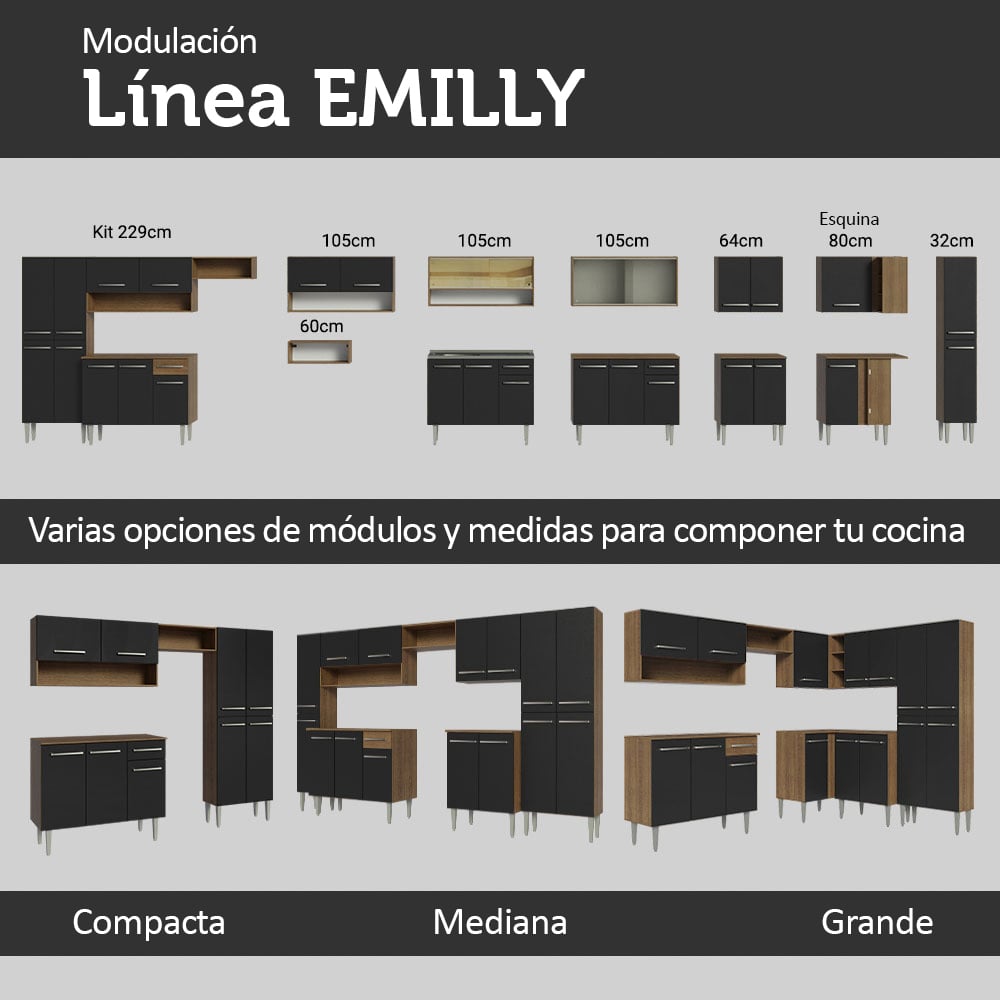 ARMARIO DE COCINA MADESA XAGREM2290027K COMPACTA 229CM EMILLY POP 02 - 10