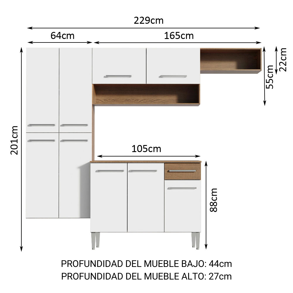 ARMARIO DE COCINA MADESA EMILLY INTEGRAL FIT 229CM 03 - 2