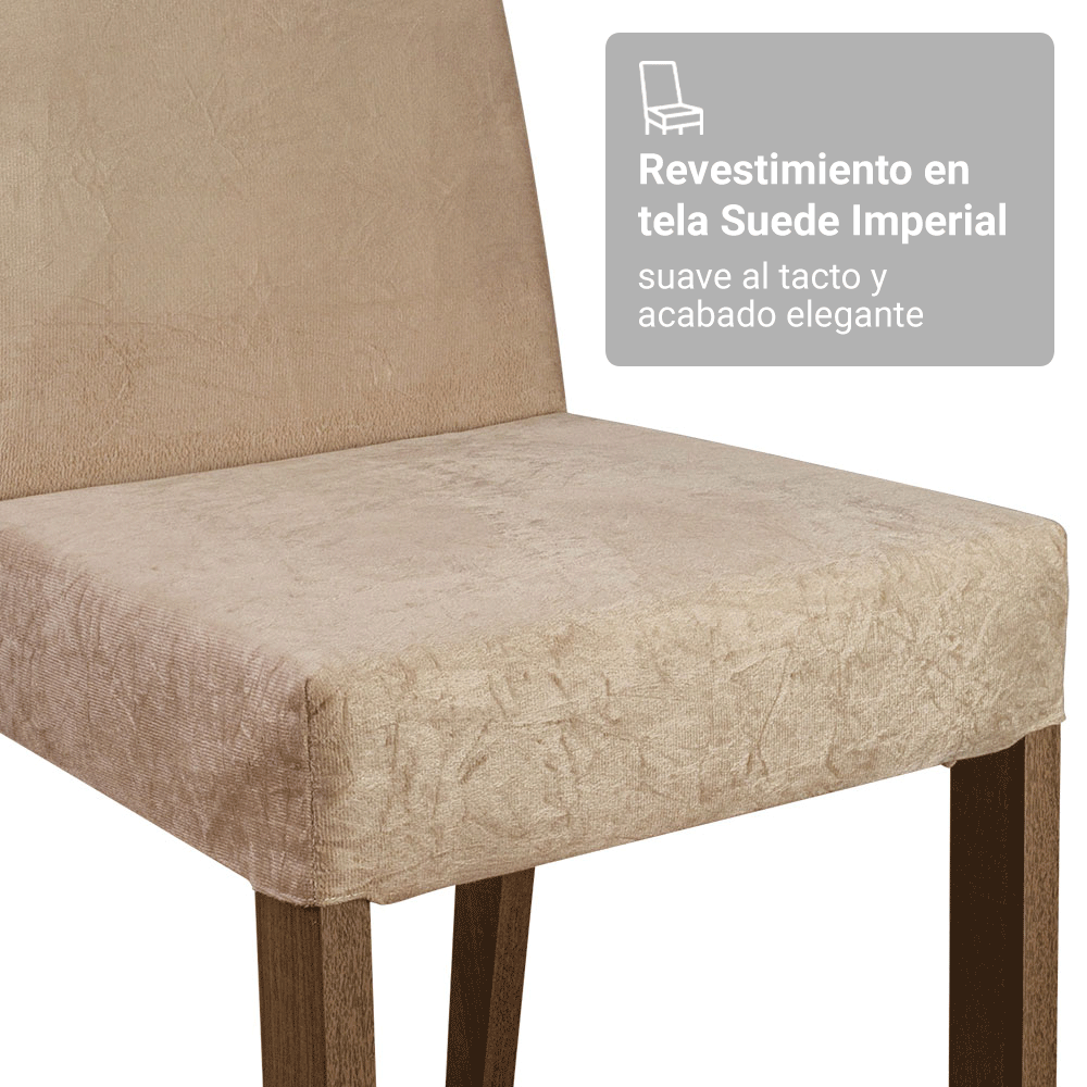 JUEGO COMEDOR MADESA 6 SILLAS CREMA LUCIANA - 7
