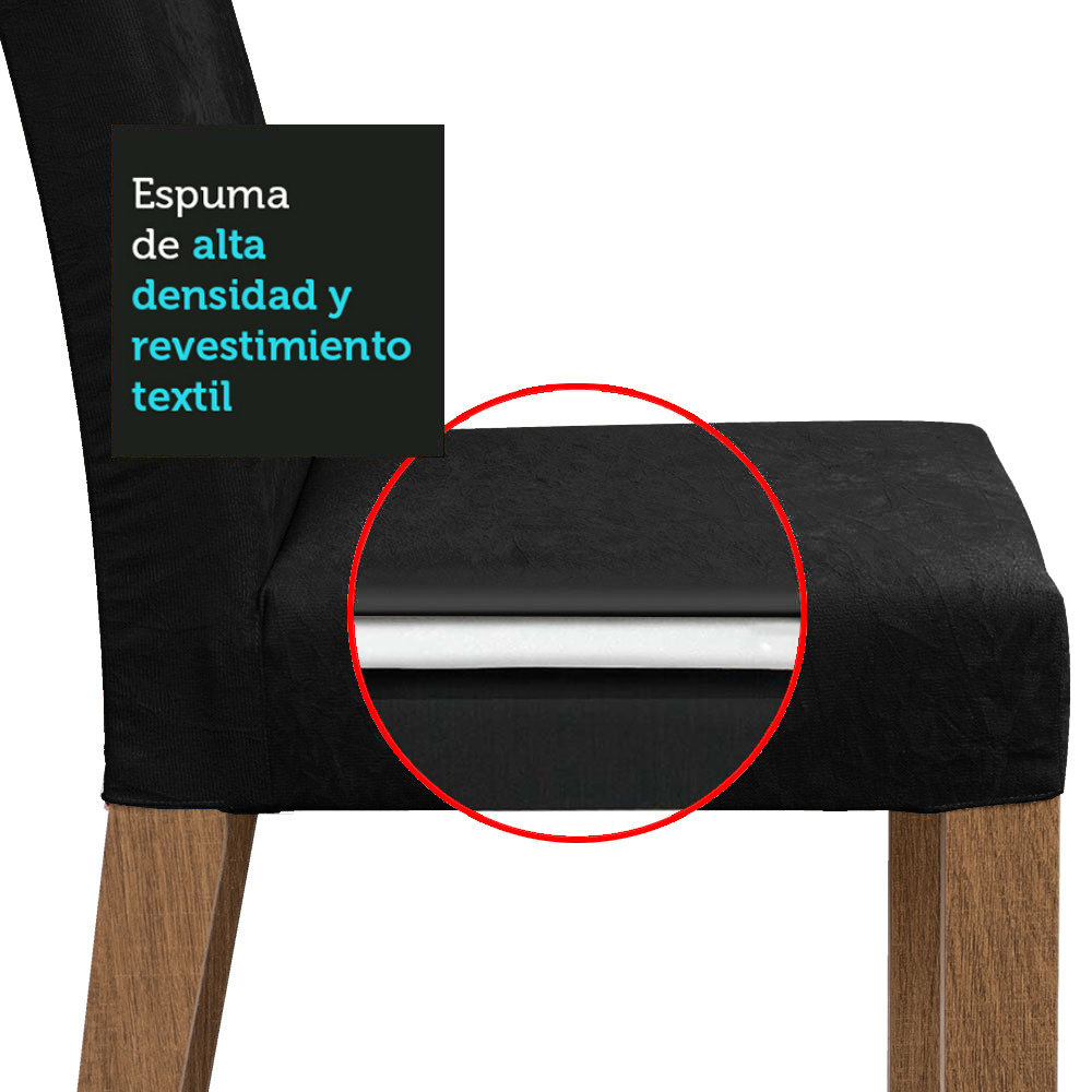 JUEGO COMEDOR MADESA 8 SILLAS NEGRO DORIS - 7